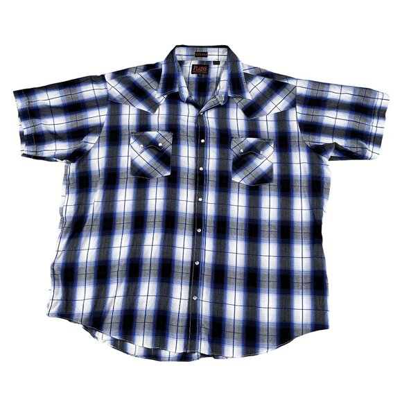 Plains Western Wear Big Man Pearl Snap Button Short Sleeve Shirt Sz 2XL - Picture 1 of 4